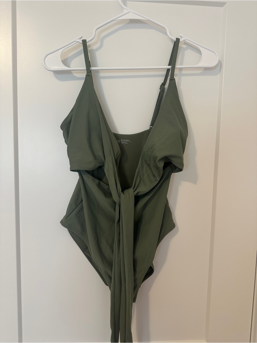 Aerie Olive Green One-Piece Swimsuit with Front Tie Size Medium - Picture 2 of 8